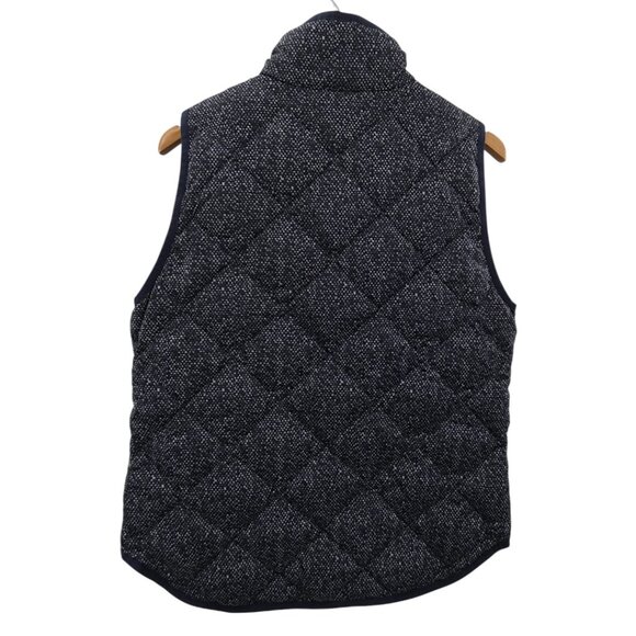 J.Crew Factory Women’s Navy Speckled Quilted Down Vest S Preppy Classic Layering - Picture 3 of 7